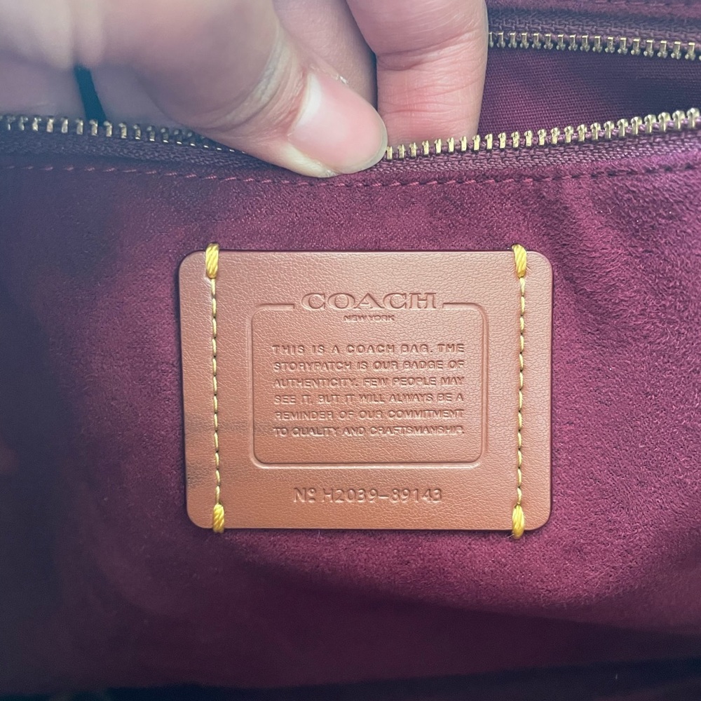 Coach Burgundy Tote Bag - Picture 6 of 6
